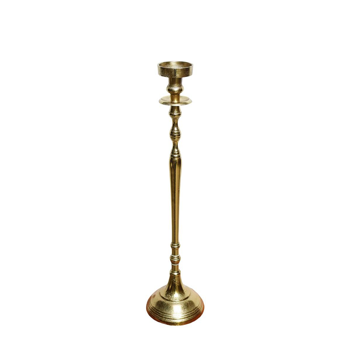 CANDELIERE ALLUMINIO H.80 CM ORO SATINATO