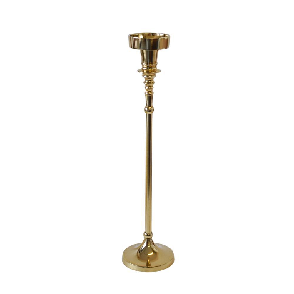 CANDELIERE ALLUMINIO D.10 CM H.43 CM ORO SATINATO
