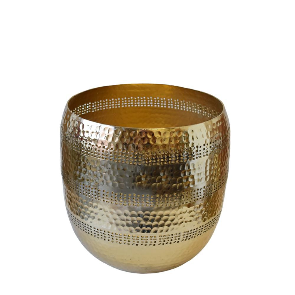 VASO LANTERNA ALLUMINIO21X29X31 CM ORO LUCIDO