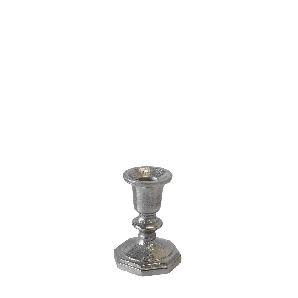 CANDELIERE ALLUMINIO D.7 CM H.9 CM (S) -MIRA- ARGENTO SATINATO