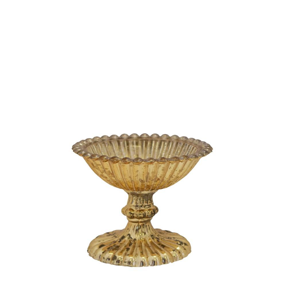 COPPA VETRO C/BASE D.19CM H.15 CM (M) ORO
