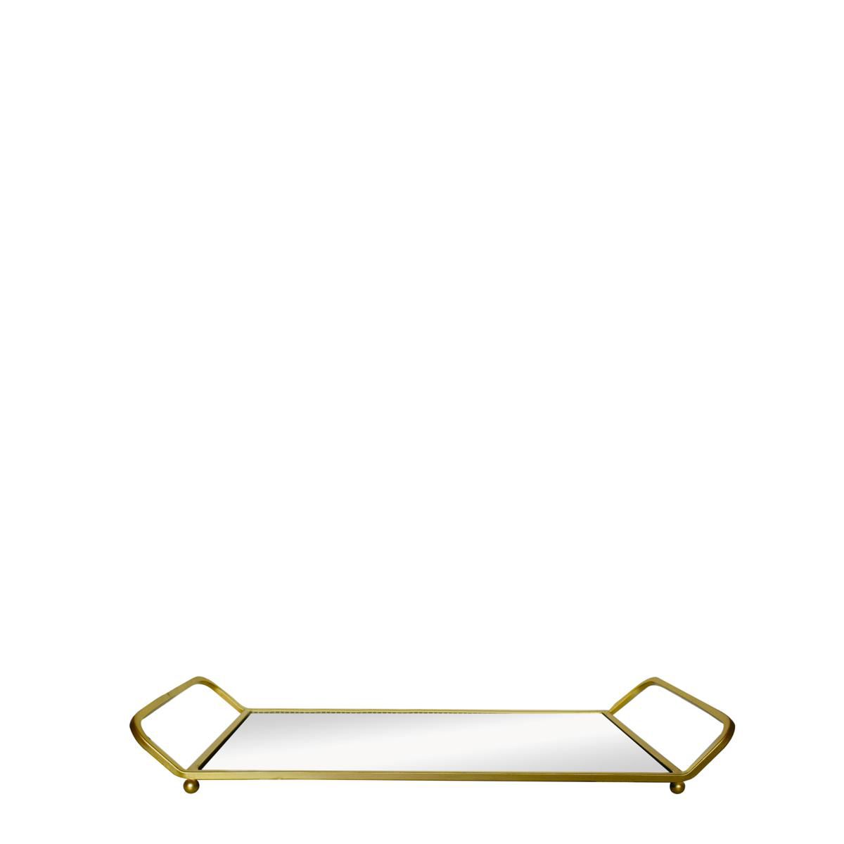 VASSOIO METALLO C/SPECCHIO 47X23 H.5,6 CM (S) -LUXURY- ORO