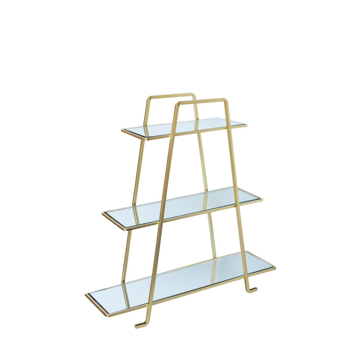 ALZATA METALLO C/SPECCHIO 3 RIPIANI 36,5X11,5 H.38 CM LUXURY ORO