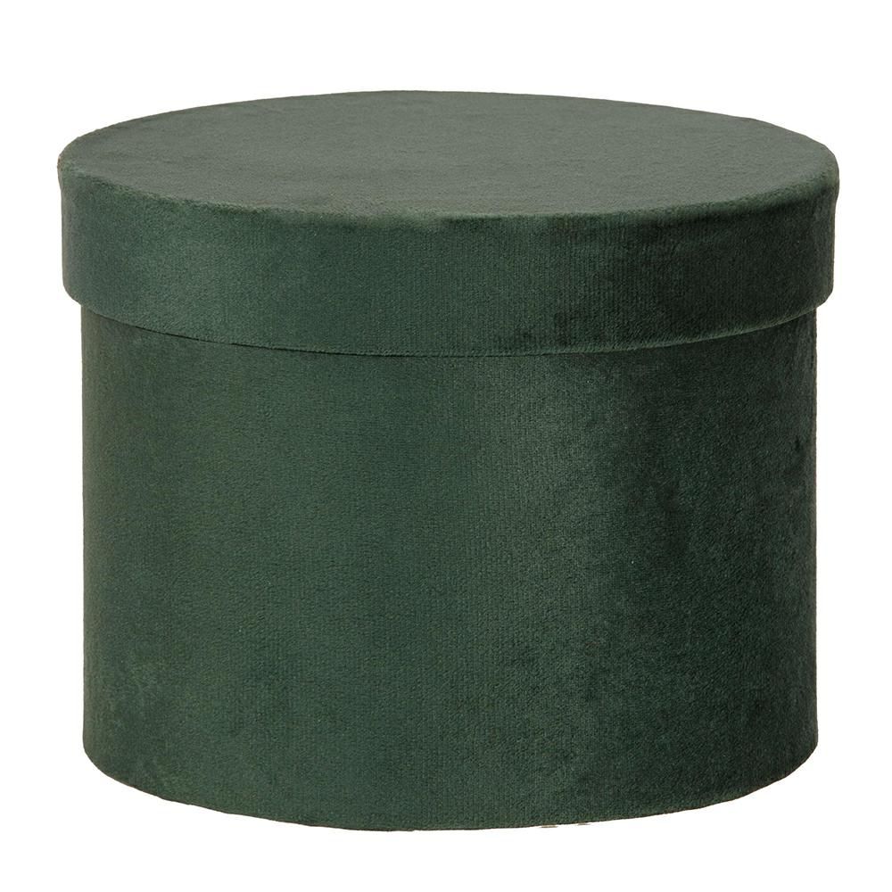 SET 3 SCATOLE VELLUTO D.18,3-16-13,7 CM H.14,5-13-11 CM VERDE SET 3 SCATOLE VELLUTO D.18,3-16-13,7 CM H.14,5-13-11 CM VERDE