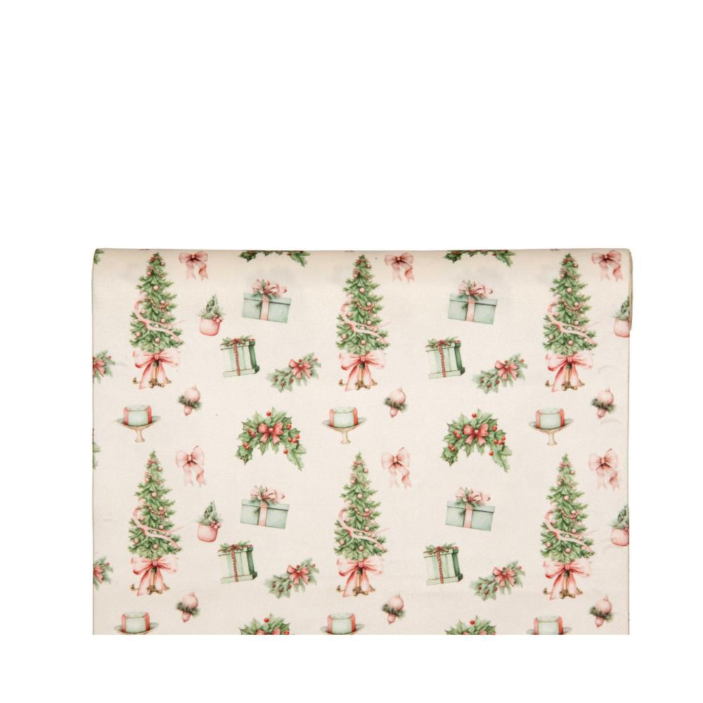SET 6 BORSE POLY -CHRISTMAS BAG- CM 38X42 AVORIO/VERDE/ROSA