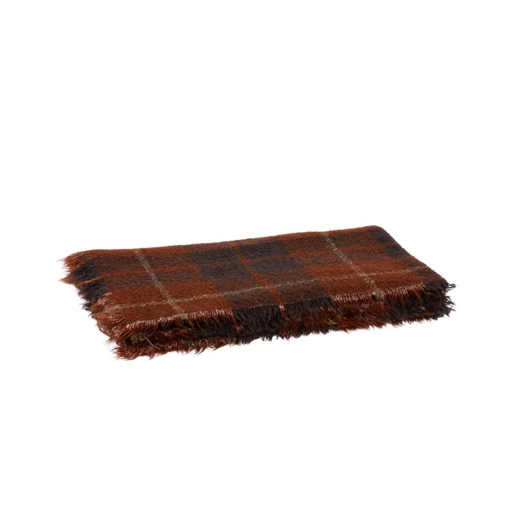 COPERTA-PLAID EFFETTO LANA 57X180 CM SCOZZESE MARRONE/BEIGE COPERTA-PLAID EFFETTO LANA 57X180 CM SCOZZESE MARRONE/BEIGE