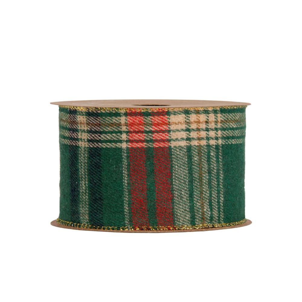 NASTRO POLIESTERE TARTAN 63MM 10MT VERDE/BEIGE/ROSSO NASTRO POLIESTERE TARTAN 63MM 10MT VERDE/BEIGE/ROSSO
