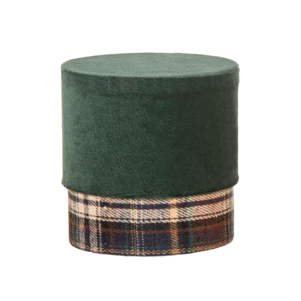 SCATOLA TESSUTO D.9,5 CM H.10 CM TARTAN/VERDE