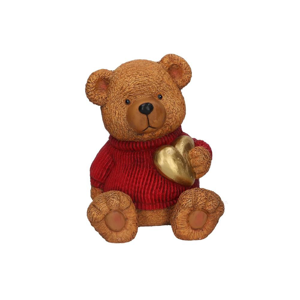 ORSO RESINA C/CUORE 22X22,5 CM H.28 CM MARRONE/ROSSO/ORO ORSO RESINA C/CUORE 22X22,5 CM H.28 CM MARRONE/ROSSO/ORO