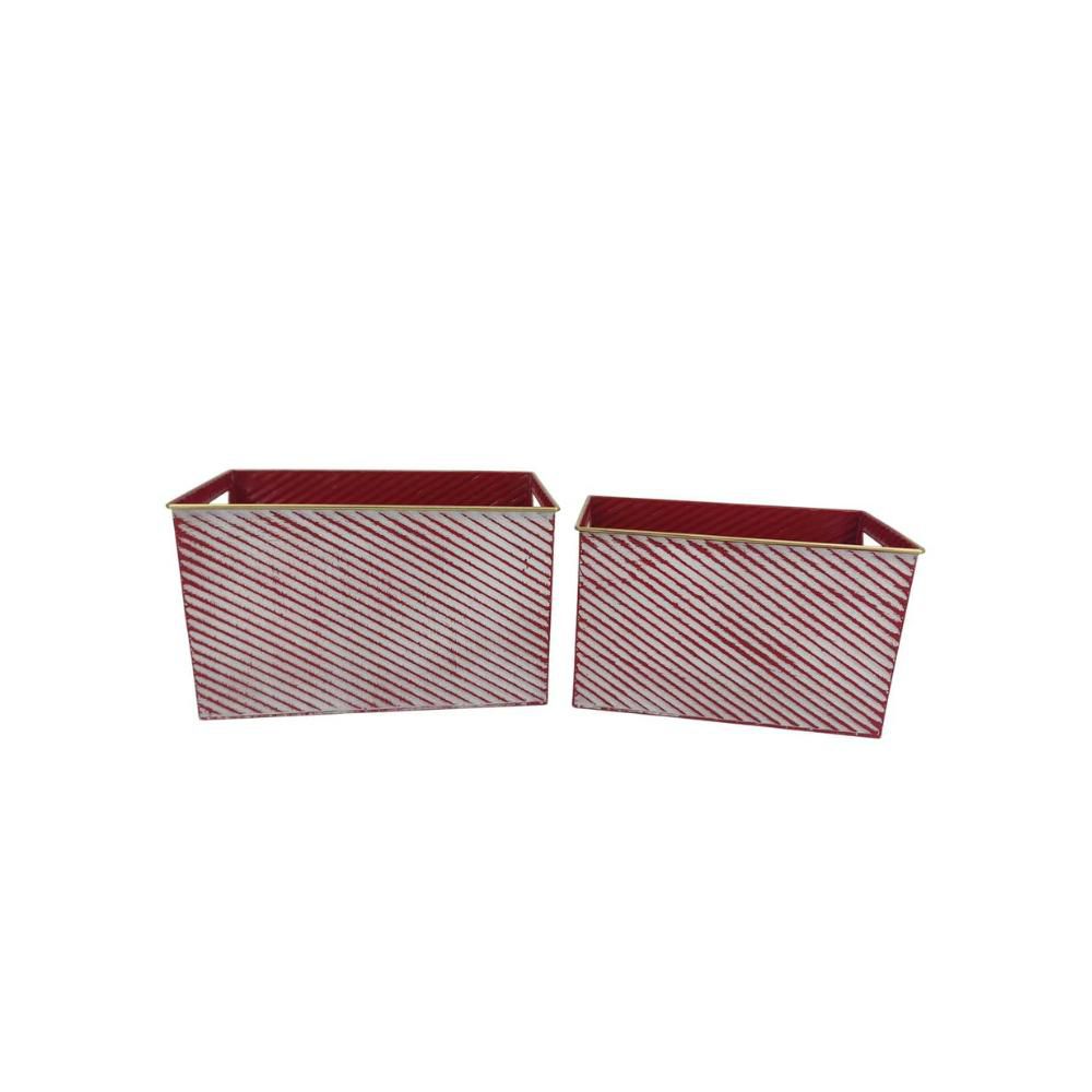 SET 2 SCATOLE RETTANGOLARI A RIGHE 32-36X16,5-19 H.20-22 RSS/BNC