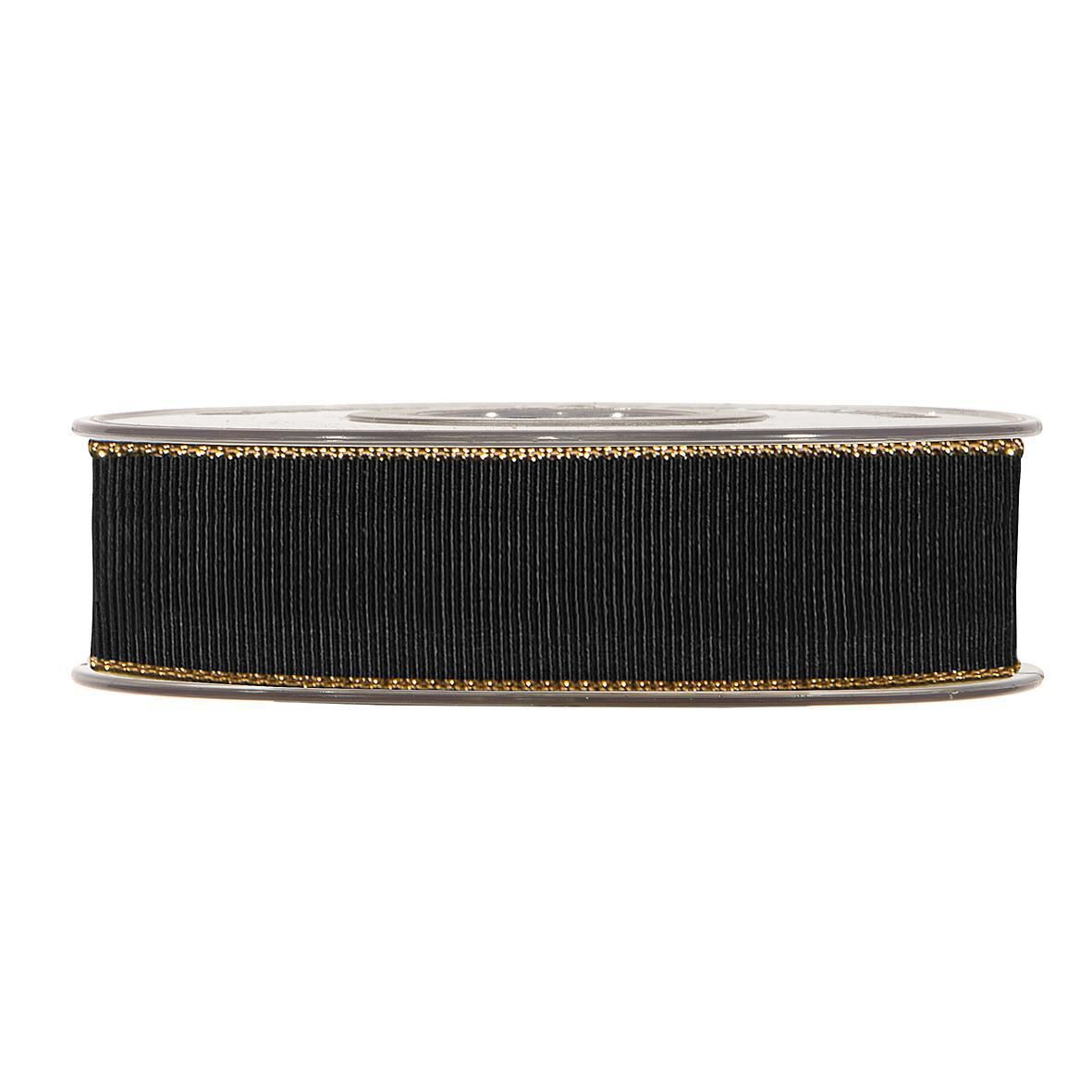 NASTRO GROS GRAIN 25MM 20MT NERO/ORO