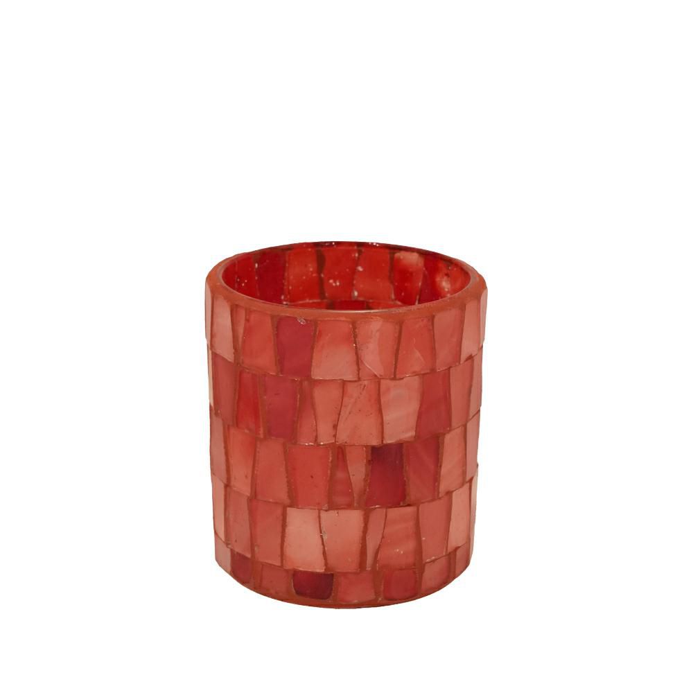 PORTATEALIGHT VETRO MOSAICO D.8 CM H.9 CM (XS) ROSSO