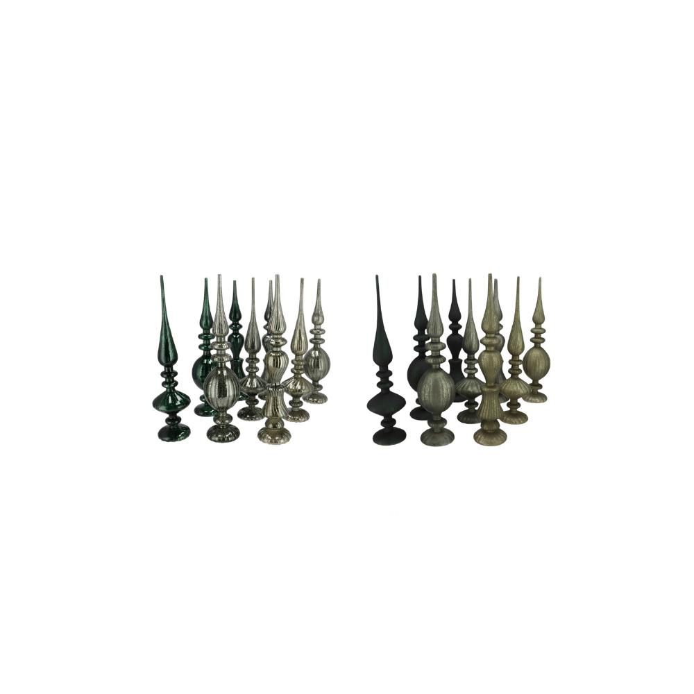 PUNTALE VETRO C/LED D.7CM H.28 CM -TWINKLE- BATTERIA VERDE