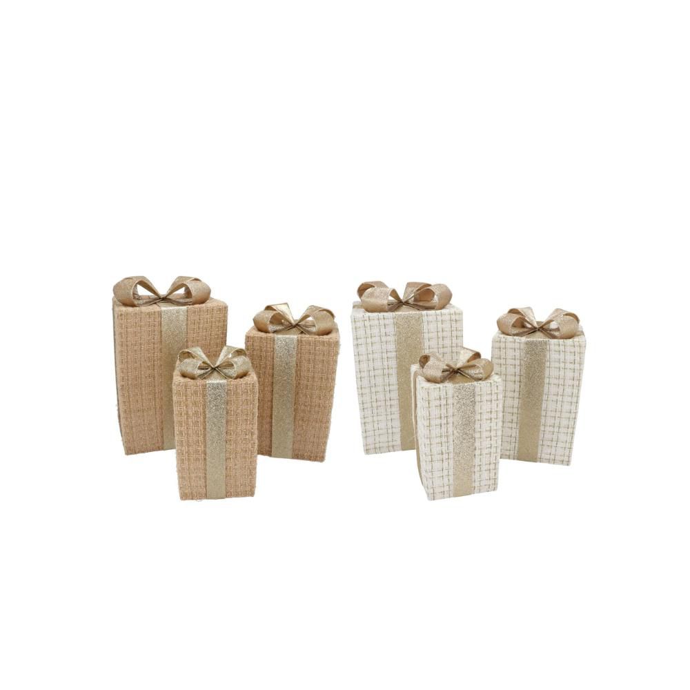 SET 3 PACCHI C/LED 15X25 20X20 25X35 BATTERIA ASS. BIANCO/ORO SET 3 PACCHI C/LED 15X25 20X20 25X35 BATTERIA ASS. BIANCO/ORO